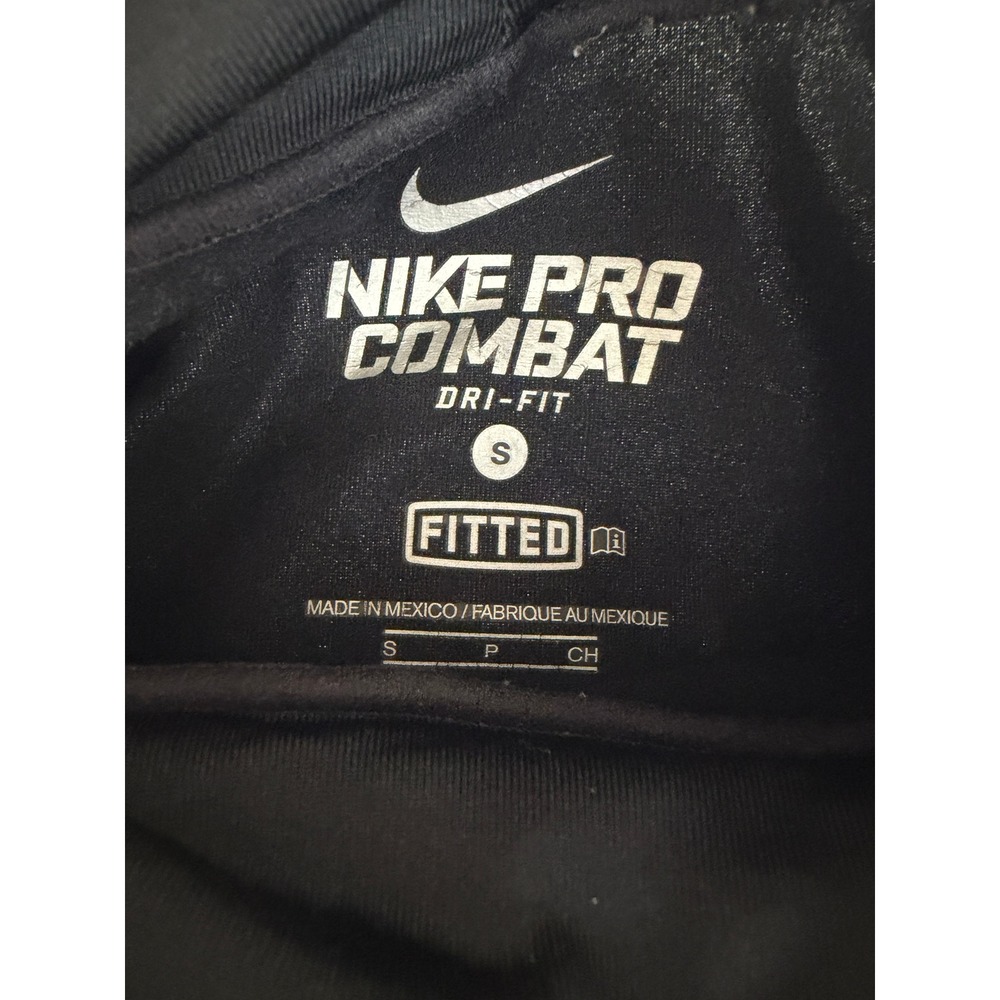 Nike Pro Long Sleeve Shirt Mens S Fitted Dri-FIT Mock Neck Black Base Layer - Picture 3 of 7